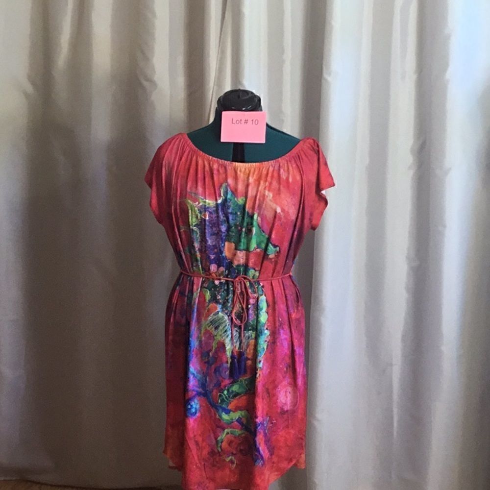 NWOT LEOMA LOVEGROVE dress in small with seahorse designs front & back